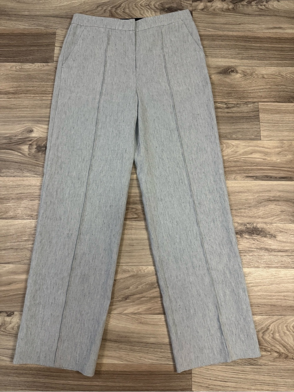NWT Rebecca Taylor Stretch Linen Pant Trouser in Gray Size 6